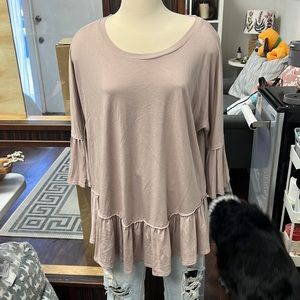 Wishlist bell sleeve ruffle top